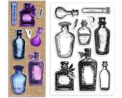 Siliconen Stempels voor Vintage Flessen - Transparante Stempels voor Kaarten, Scrapbooking en DIY Projecten