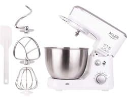 Keukenmachine 4 Liter, 1000W, 6 Snelheden, Planeetbeweging, Roestvrijstaal Kom, Met Accessoires (Kneedhaak, Roerhaak, Garde) - Voor Brood, Pasta, Slagroom