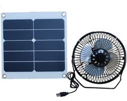 10W 6V USB Zonneventilator, Draagbare Zolderventilator, Geschikt voor Huis, Bureau & Kas