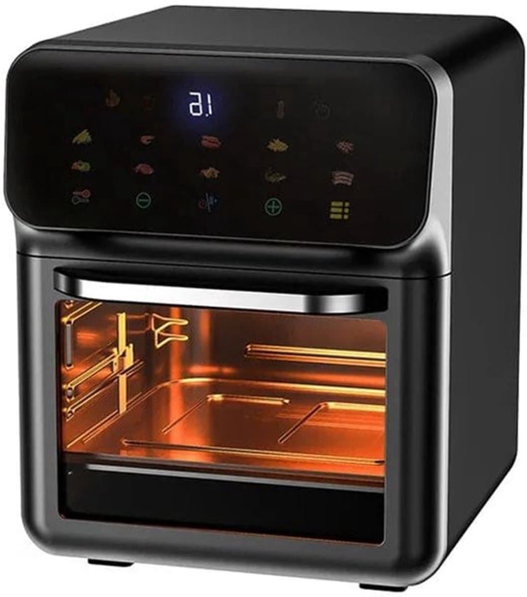 Heteluchtfriteuse – Airfryer - Airfryer Oven - 10L - 1350W - 360° Circulatie - 80°C tot 230°C - Airfryer Zonder Olie - Touchscreen - Kijkvenster - Automatisch Uitschakelen - Zwart — afbeelding 1