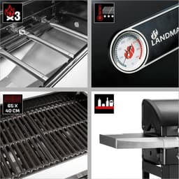 GasBBQ Landmann Trexon PTS 3.1 Zwart - 4 branders - Inclusief gasslang - Gas bbq barbecue — thumbnail 5