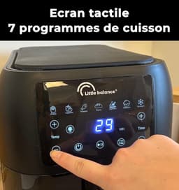 Heteluchtfriteuse - Airfryer - Gezond Koken - PFAS Vrij - 8 Liter - Zwart — thumbnail 4