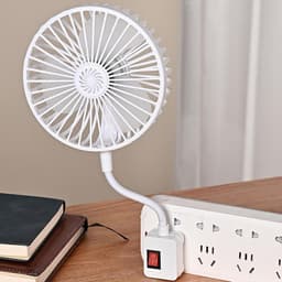 Stille Slaapkamer Ventilatoren - Draagbare Koeler - Persoonlijke Koeling - Flexibele Zwanenhals - 12.2D x 17W cm - Enkel — thumbnail 4