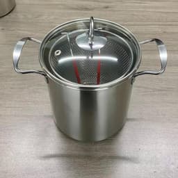 Friteuse Roestvrij Staal - Keukenpan met mand - Diverse Gerechten Frituren - Efficiënte Warmteverdeling - 3.5 Liter Inhoud — thumbnail 1