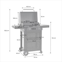 sweeek - Elektrische barbecue 2 branders 2300w geëmailleerd staal, 2 zijtafeltjes, thermometer, bedieningspaneel - voltis — thumbnail 2