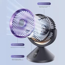 Lucht Circulatie Ventilator - Bureauluchtventilator USB - Verfrissende Sfeer Creëren - 100 Snelheidsinstellingen - 16x13x20.5 cm - Grijs — thumbnail 5