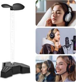 Hoofdtelefoonstandaard met oplader - Headset Hanger Rack - Bureau organiseren - Dynamische RGB-verlichting - 275 cm - Zwart — thumbnail 5