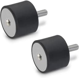 Rubberen Buffer - Trillingsdemper Elastische Steun - Machine Demping - Gevulkaniseerd Rubber - d1: 15mm h: 15mm - Zwart — thumbnail 2