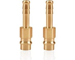 Geperste luchtkoppeling met 6mm nozzle, messing DN 6, slangverbinding en ventielaansluiting voor optimale prestaties