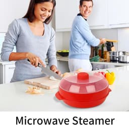 Microwaves Steamer - Magnetron Groente Vrouwelijke - Dubbellaags Keuken Kookharnas Verwarming, Magnetron Sensor Met Deksel | Werkt Voor Een Appartement Voor — thumbnail 5