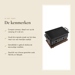 Japanse Stijl Barbecue Grill - Mini Houtskool Kachel - Voor Gezellige - Hibachi voor Yakiniku - Perfect voor Camping — thumbnail 3