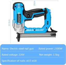 Nail Gun, 2300W Electric Shooting Hammer 6 Speed Shooting Hammer Steel Shooting Hammer For Woodworking Concrete Nail Gun Cement Wall Steel Row Shooting Hammer for Furniture Upholstery and Carpentry — thumbnail 4