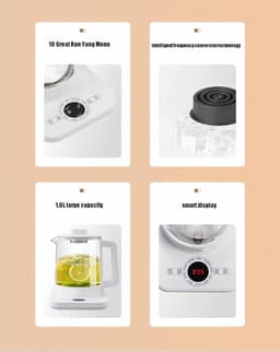 Draagbare multicooker - Slimme kookpot - Eenvoudig koken - Instelbare temperatuur - 16 liter - Wit — thumbnail 2