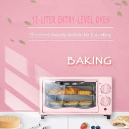 Mini Oven - Heteluchtoven Airfryer - Aanrecht Koken - Multifunctioneel Apparaat - 12 Liter - Roze — thumbnail 2