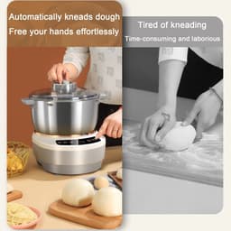 Deegmixer Huishouden - Keukenmachine Garde - Brood Bakken - Constante Temperatuur Fermentatie - 5 of 7 Liter - Zilver — thumbnail 2