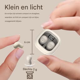 carmdering - Mini In Ear Kopfhörer - Draadloze Slaap Oordopjes - Bluetooth Headset - Fysieke Ruisonderdrukking - Zacht Siliconen - Ultra Lichtgewicht Design - Comfortabel Voor Zijslapers -Wit- 1 Set — thumbnail 2