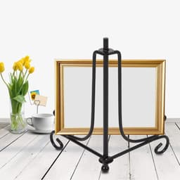 Veelzijdige metalen fotohouder en boekenstandaard, zwart 20 cm, ideaal voor kunst en decoratie — thumbnail 3