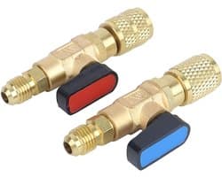 Airconditioning Koelvloeistof Ventiel Adapter voor 1/4 Inch SAE Slangen, Geschikt voor R22 en R410A Systemen