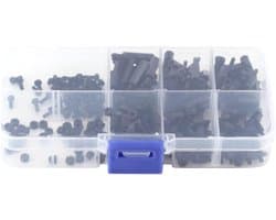 Assortiment van 250 Stuks Nylon Spacer Standoffs en Moeren voor Circuitbordmontage met Plastic Opbergdoos - M2 en M3 Formaten