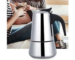Draagbare RVS Koffiepot Moka Espresso Maker Mocha Pot Ideaal voor Thuis Kamperen & Reizen (100ml)