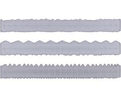 Set van 3 Onregelmatige Rand Linialen van Koolstofstaal voor Kaarten Maken, Scrapbooking en Creatieve Decoratie Tools