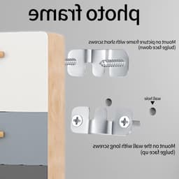 16 Wandmontagehouders van RVS, Verborgen Bevestiging, Geschikt voor Foto's en Lijsten, Inclusief 32 Schroeven voor Eenvoudige Installatie — thumbnail 2