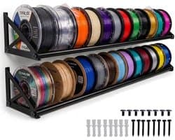 Filament Opbergrek - Filamenthouder Spoel - 3D Printen Organiseren - Zware Metalen Constructie - Max 20 Rollen - Zwart