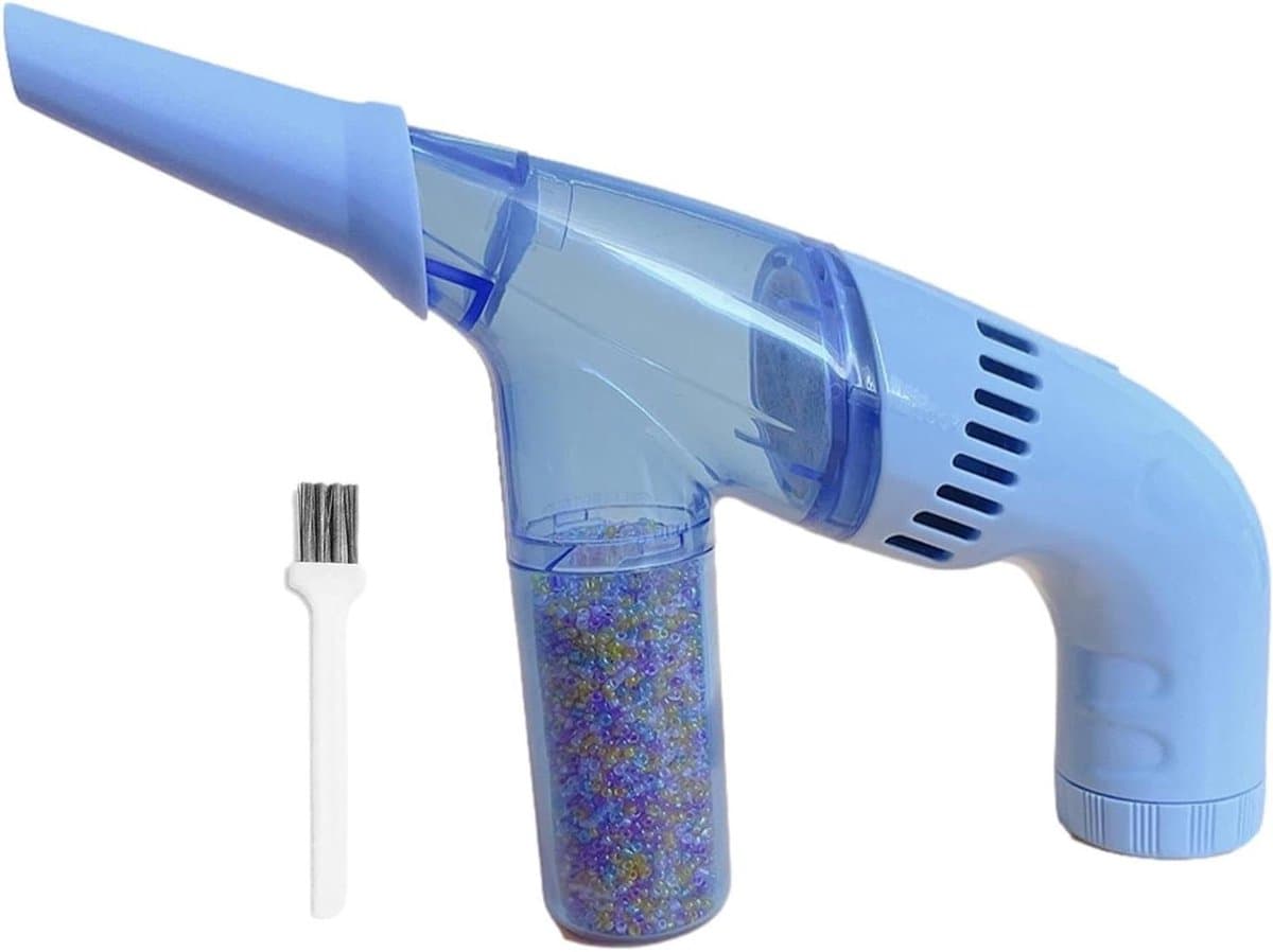 Mini Stofzuiger - Kleine Schoonmaker - Kralen Oppakken - Ergonomisch Ontwerp - 24 cm - Blauw — afbeelding 1