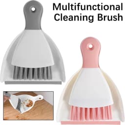 Mini bezem en veger - Kleine schoonmaakset - Bureau reinigen - Compact en draagbaar - 21 cm lengte - Groen — thumbnail 4