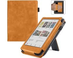 BukkitBow - Beschermhoes geschikt voor Kobo Clara Colour - E-reader Cover - Smart Sleep Cover - Zacht Motief - Bruin