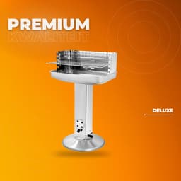 Grill Houtskool BBQ - Voor Tuin, Camping & Outdoor - Draagbare Trechtergrill met Plank - Roestvrijstaal - 87x89x89 cm — thumbnail 2