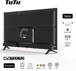 TuTu VIDAA TV - LED Full HD - 40 inch/102 cm - Frameless Design - Tripple Tuner DVB-T/T2/S/S2/C - HDMI x3, USB x2, CI+ - Streaming apps - In Eindhoven geassembleerd - TUV40FQ1 — thumbnail 5
