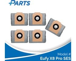 Eufy X8 Pro SES Stofzakken (5 Stuks, Plus.Parts® alternatief voor T29F70A2)