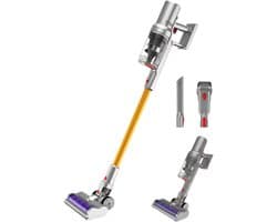 Steelstofzuiger Draadloos - Steelstofzuiger - Stofzuiger - Steelstofzuiger Snoerloos - Cyclone Type - Handstofzuiger - Grijs - Krachtige Zuigkracht - 27KPa - Touchscreen