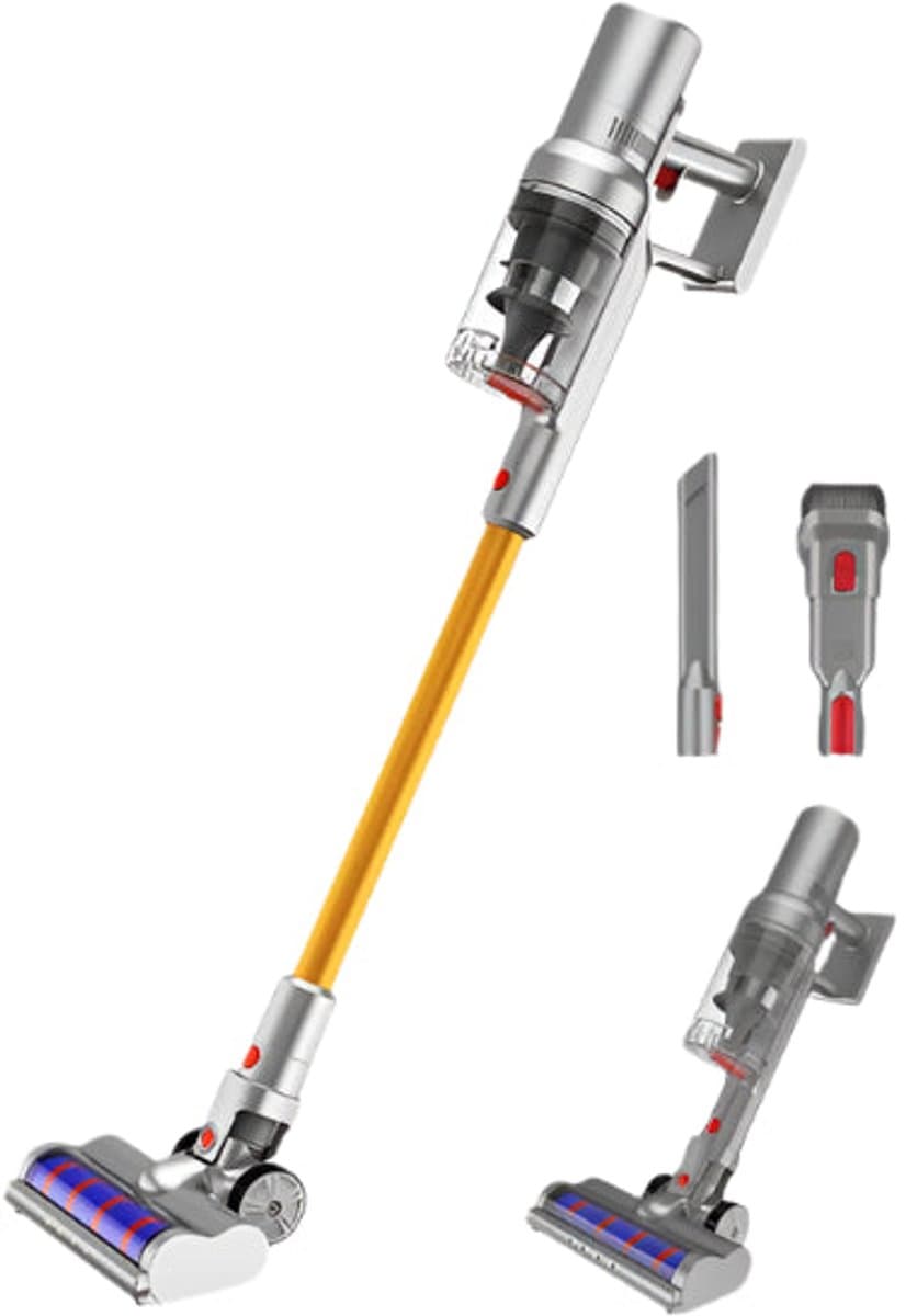 Steelstofzuiger Draadloos - Steelstofzuiger - Stofzuiger - Steelstofzuiger Snoerloos - Cyclone Type - Handstofzuiger - Grijs - Krachtige Zuigkracht - 27KPa - Touchscreen — afbeelding 1