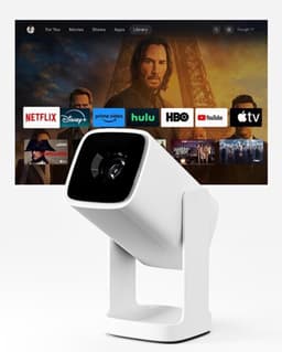 Beamer En Mini Projector - Enige Uitvoering - 8W Bluetooth Speaker - LED - Wit - Voor Thuisbioscoop — thumbnail 1