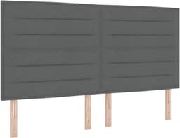 Bedframe met hoofdeinde Donkergrijs 180 x 200 cm Stof Platformbed Stofbekleding Schuimvulling Inclusief Lattenbodem Eenvoudig te Monteren Strak Design Slaapkamer Modern — thumbnail 4