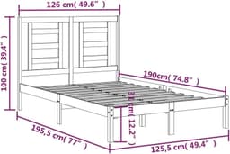 Bedframe familiebed palletbed massief houten bed 120x190 cm 4FT Small Double — thumbnail 4