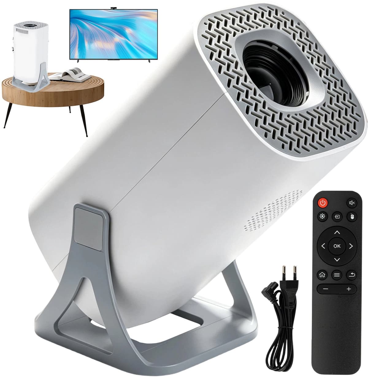 Mini Beamer - Draagbaar Projector - Android 11 - 2.4/5G WiFi & Bluetooth - 180° Draaibare Lens - 1024x600P - 1080p Ondersteuning - 40-120 Inch - HDMI & USB - Thuisbioscoop - Voor Thuis & Kantoor — afbeelding 1