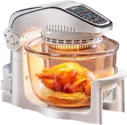 Airfryer met kom - Multifunctioneel fornuis - Gezond koken - Verwijderbare glazen kom - Inhoud 10 liter - Zwart — thumbnail 1