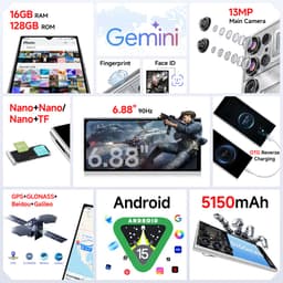 OUKITEL C61GT Smartphone 6.88 inch 90HZ HD-16GB RAM-128GB ROM-5150mAh-Android15-4G — thumbnail 4