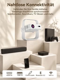 Beamer Draagbare Mini - 1500 Lumen Helderheid - 1080p Resolutie - LCD Scherm - Voor Thuisbioscoop En Presentaties — thumbnail 4
