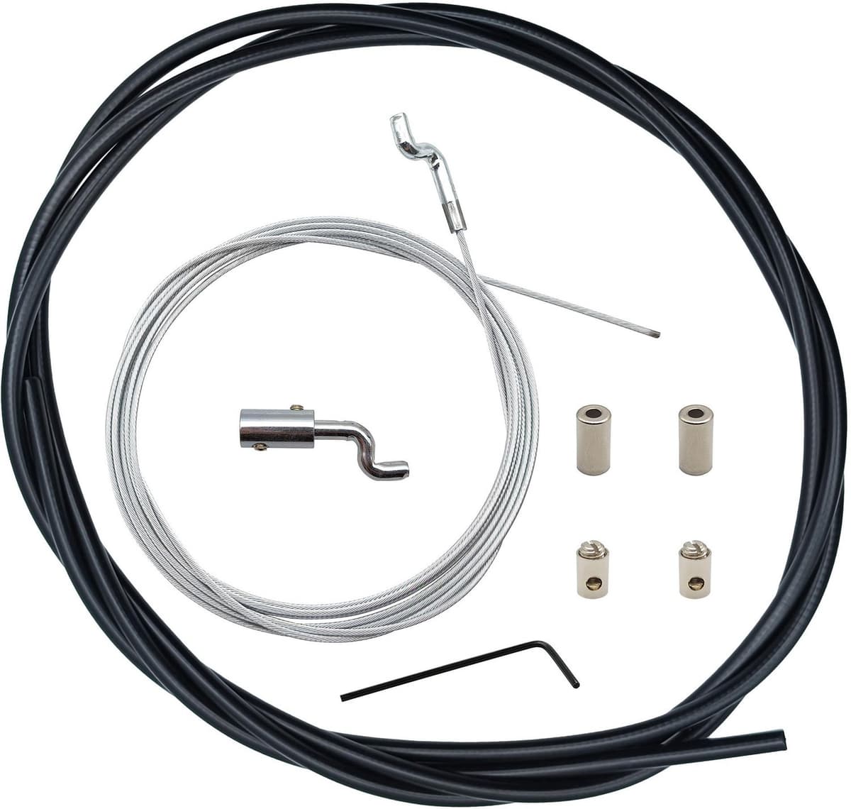Universele gaskabel reparatieset voor mini-fiets, kart, grasmaaier, zelfmontage bediening, verstelbaar Z Bend Cabel End uiteinde — afbeelding 1