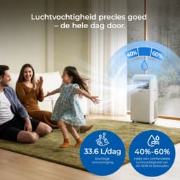 Mobiele Airco 12000 BTU – 4-in-1 Airconditioner met Koelen en Verwarmen – 24-uurs Timer – Tot 35 m² – A+ — thumbnail 4