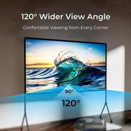 Beamer - Projector - Mini Projector - Full HD Native 1080P - met 120-inch E-ALR Projectorscherm & Stand – Outdoor Camping & Home Theater – EU Plug — thumbnail 2