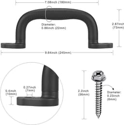 8 stuks klimhandgrepen, 18 cm antislip solide speeltuin handgrepen klimframe grijper voor schommel set/speelset/speelhuis/speelpark/binnen buiten aap bars/boomhut/stapelbed, zwart — thumbnail 3