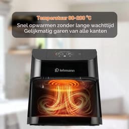 Heteluchtfriteuse XXL 8L, 40 geïntegreerde recepten, 11 programma's, 80-200 °C en timer, wifi-app en touchscreen-bediening, grote lade, antiaanbaklaag, airfryer zonder olie voor het gezin — thumbnail 3