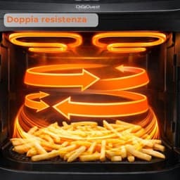 Heteluchtfriteuse Luchtfriteuse - 10 Liter Capaciteit - 2100 Watt Vermogen - Kunststof Materiaal - Zwart Kleur - Voor Bakken En Grillen — thumbnail 5