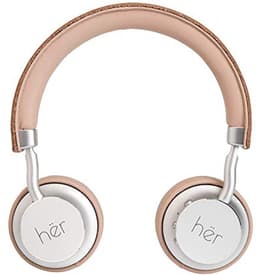 Draadloze on-ear Bluetooth hoofdtelefoon met microfoon, verstelbare beugel en draagtas - Beige/Nude — thumbnail 5
