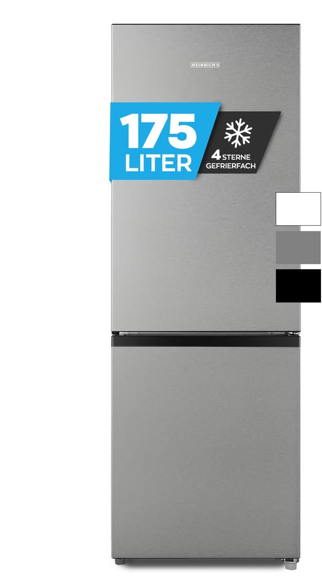 Heinrich´s HKS 3091 Koel- en vriescombinatie 175 liter - koelvolume 122 l, vriesvak 53 l - stil 39 dB - energieklasse E - inox — afbeelding 1